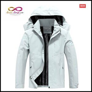 Men's Waterproof Rain Jacket Lightweight Windproof Softshell Hiking Outdoor